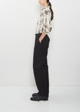 Brushed Cotton Back Satin Baker Pants — Black