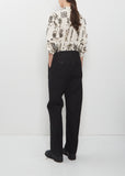 Brushed Cotton Back Satin Baker Pants — Black