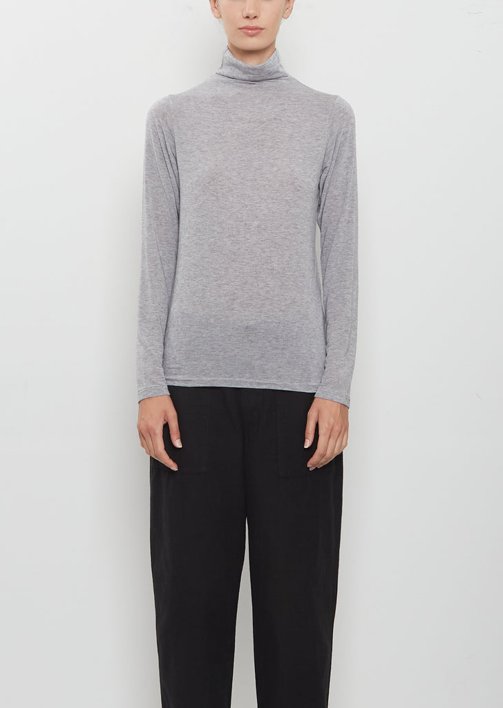 Lyocell Cashmere Jersey Turtleneck Pullover