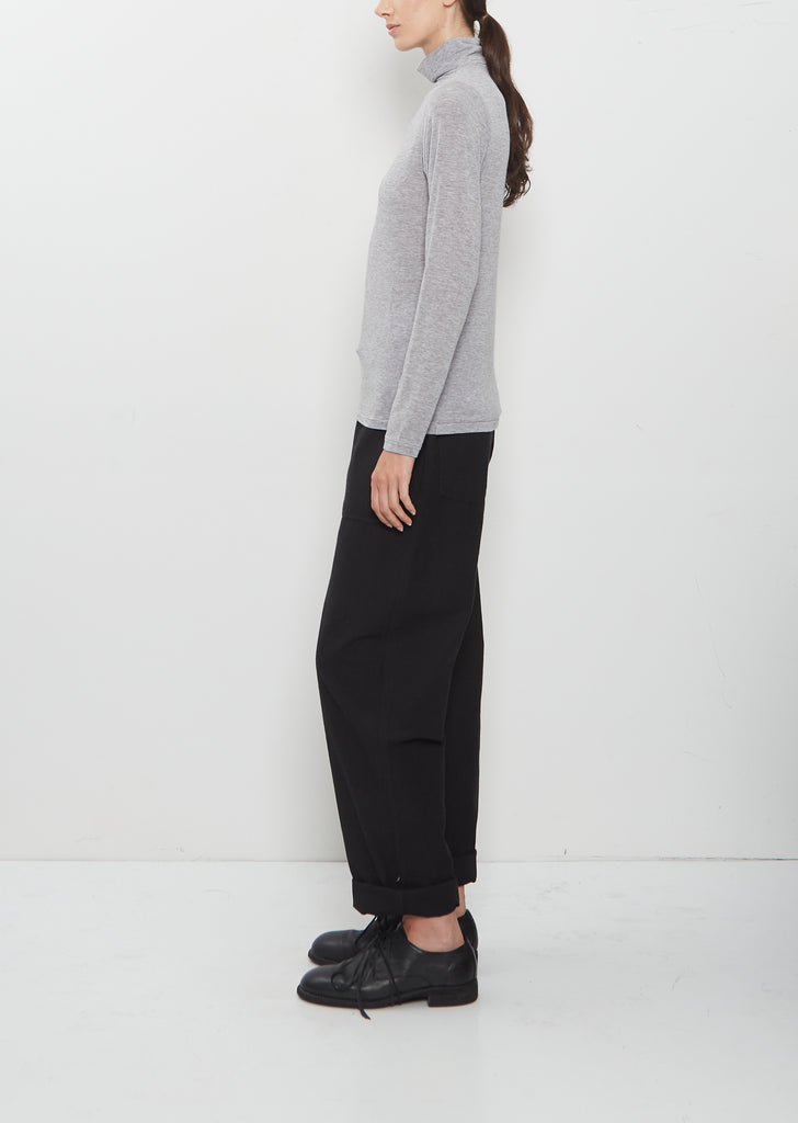 Lyocell Cashmere Jersey Turtleneck Pullover