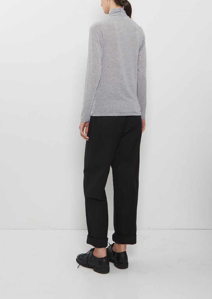 Lyocell Cashmere Jersey Turtleneck Pullover