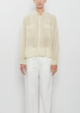 Cotton Silk Lawn Shirt Collar Blouse