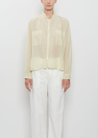 Cotton Silk Lawn Shirt Collar Blouse