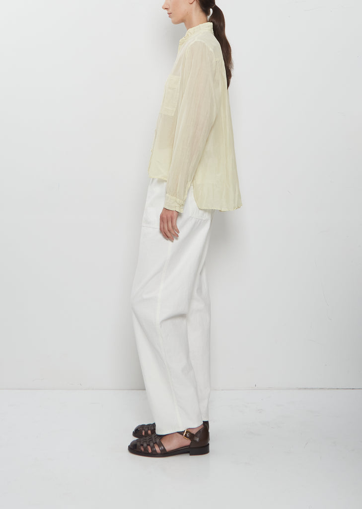 Cotton Silk Lawn Shirt Collar Blouse