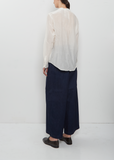 Cotton Silk Lawn Band Collar Shirt