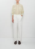 Brushed Cotton Back Satin Baker Pants — White