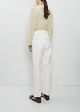 Brushed Cotton Back Satin Baker Pants — White