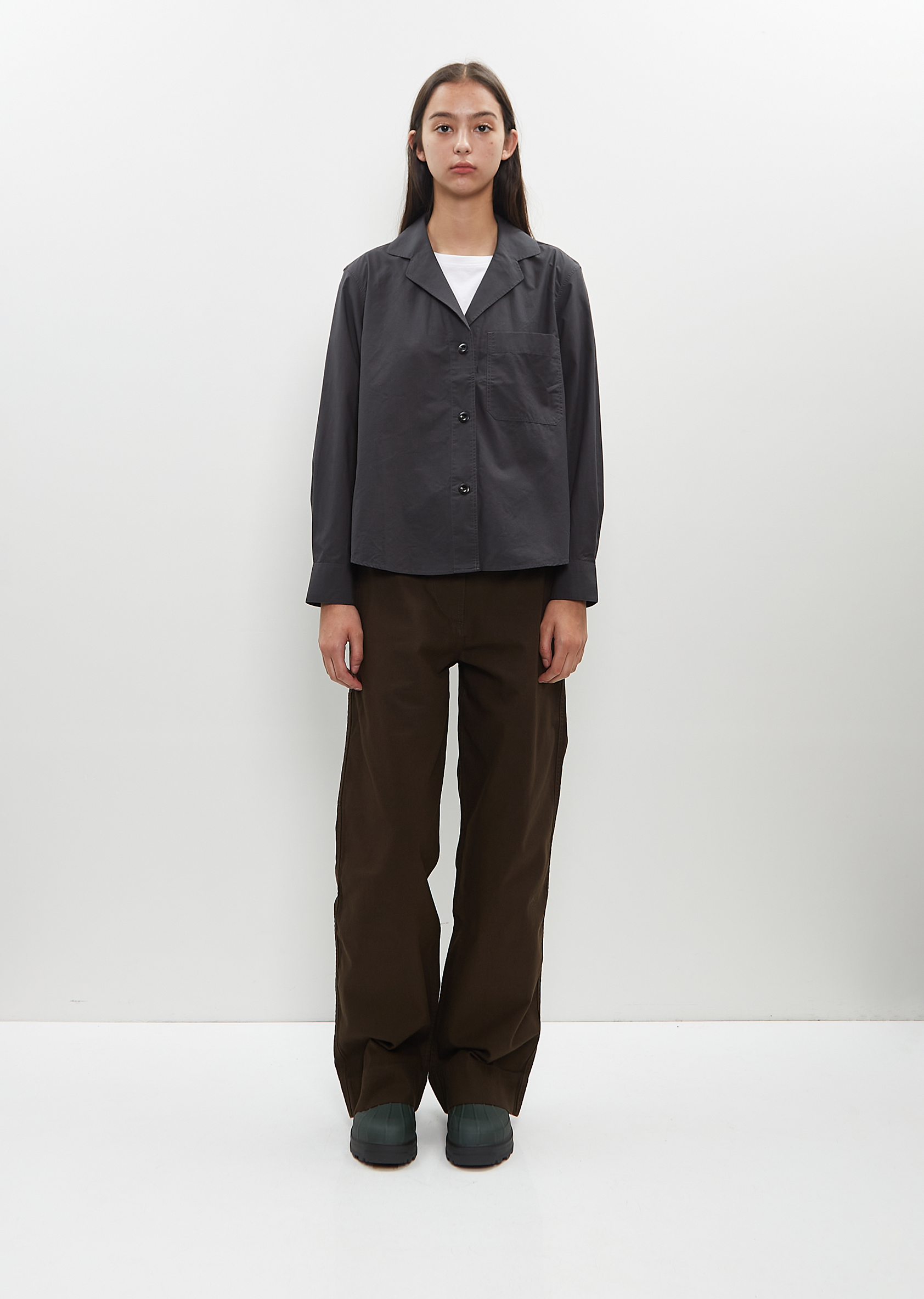 Cotton-Lyocell Open Collar Shirt – La Garçonne