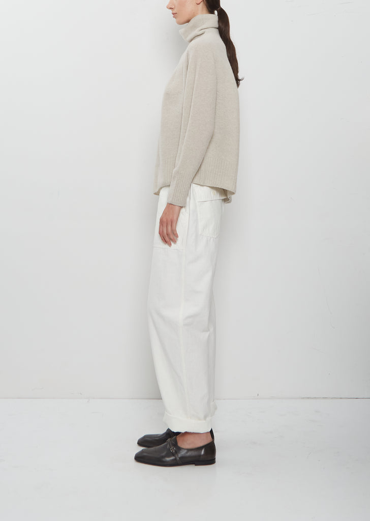Fine Wool Loose Turtleneck Pullover