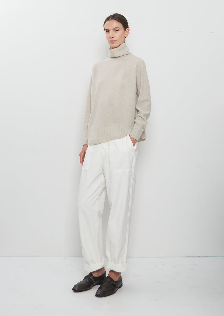 Fine Wool Loose Turtleneck Pullover