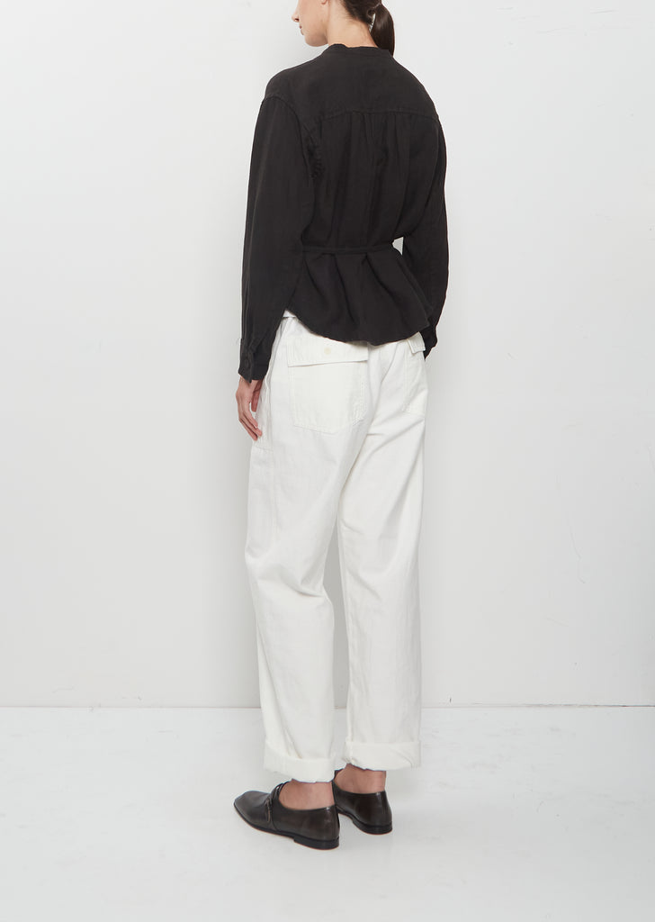 Washed Linen Canvas Shirt Jacket