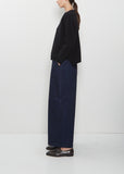 11.5 oz Natural Slub Denim Cropped Wide Pants