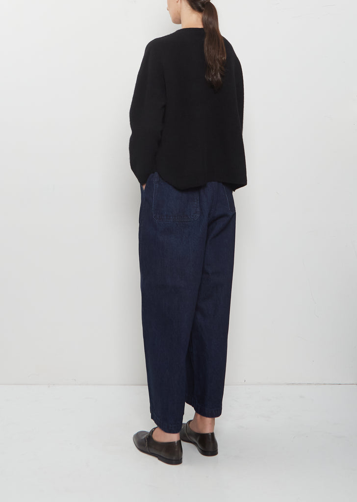 11.5 oz Natural Slub Denim Cropped Wide Pants