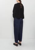 11.5 oz Natural Slub Denim Cropped Wide Pants