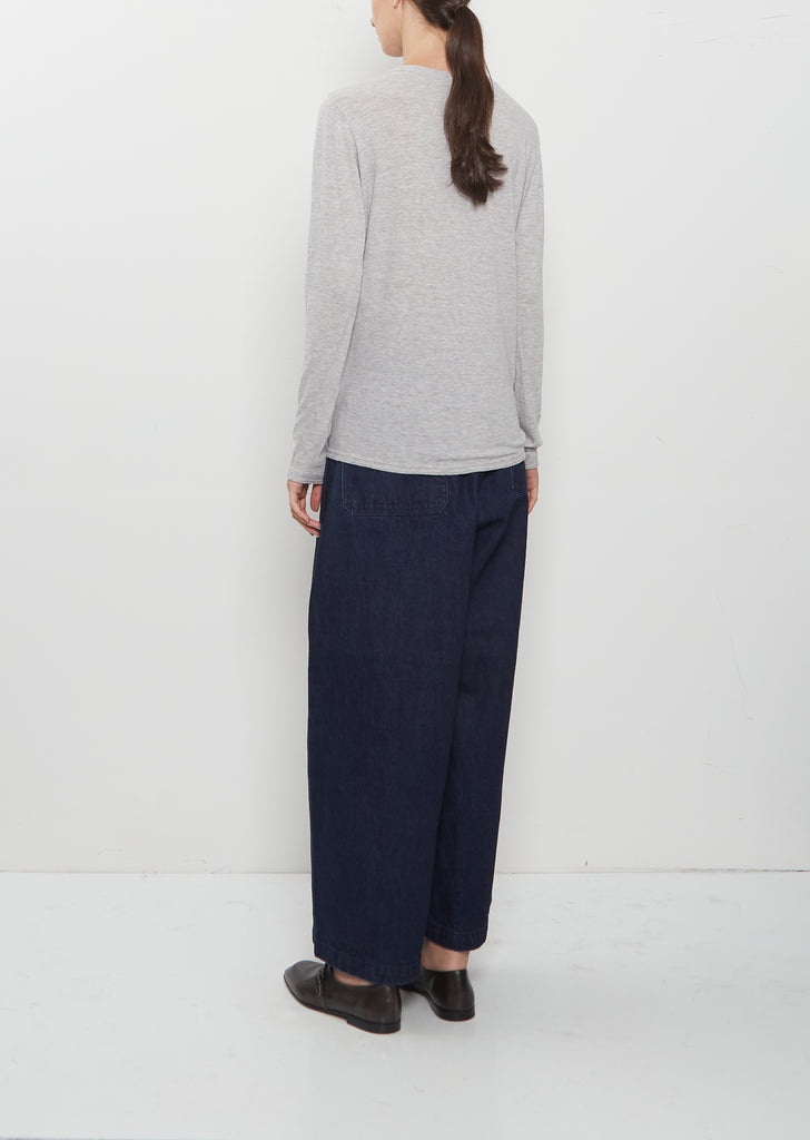 Cotton Wool Jersey Rib Mix Crewneck Pullover