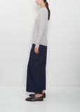 Cotton Wool Jersey Rib Mix Crewneck Pullover