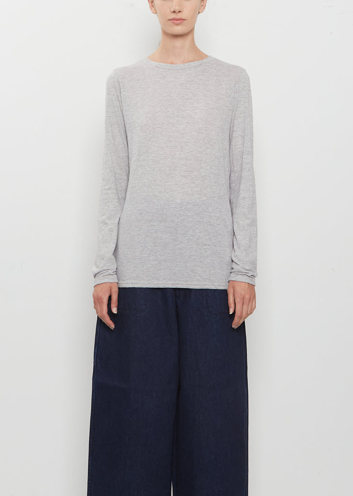 Cotton Wool Jersey Rib Mix Crewneck Pullover