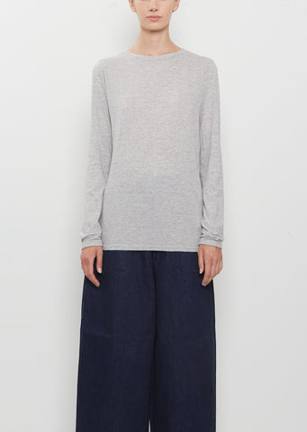 Cotton Wool Jersey Rib Mix Crewneck Pullover