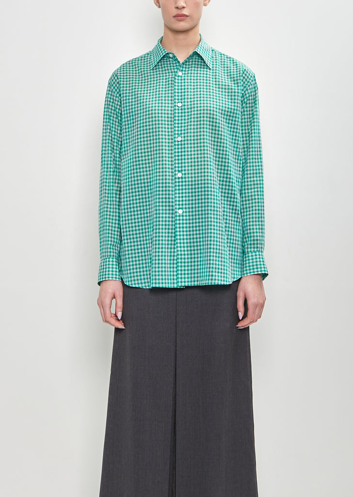 Airy Light Cotton Check Big Shirt