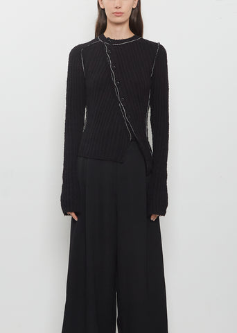 Asymmetry Cotton Cardigan