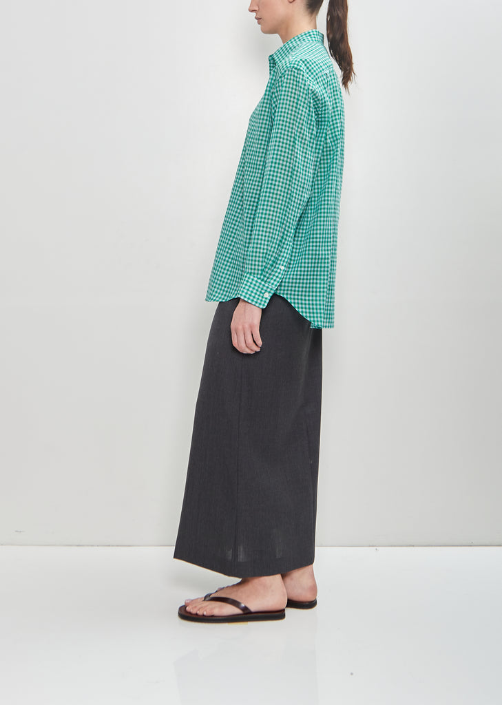 Airy Light Cotton Check Big Shirt