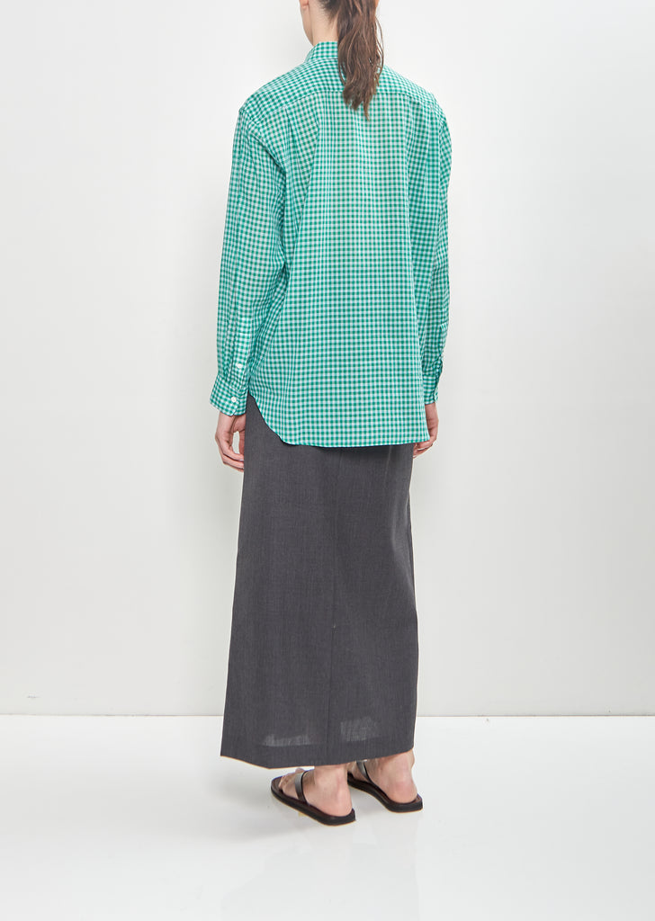 Airy Light Cotton Check Big Shirt