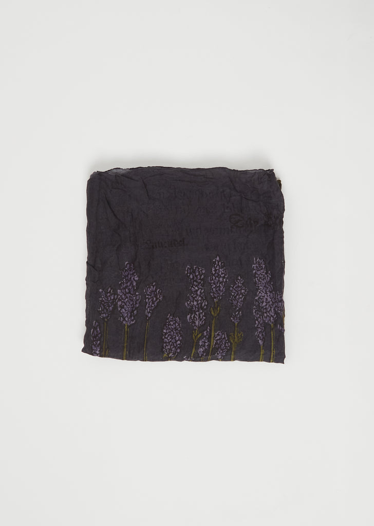 Cotton Silk Lavender Print Scarf