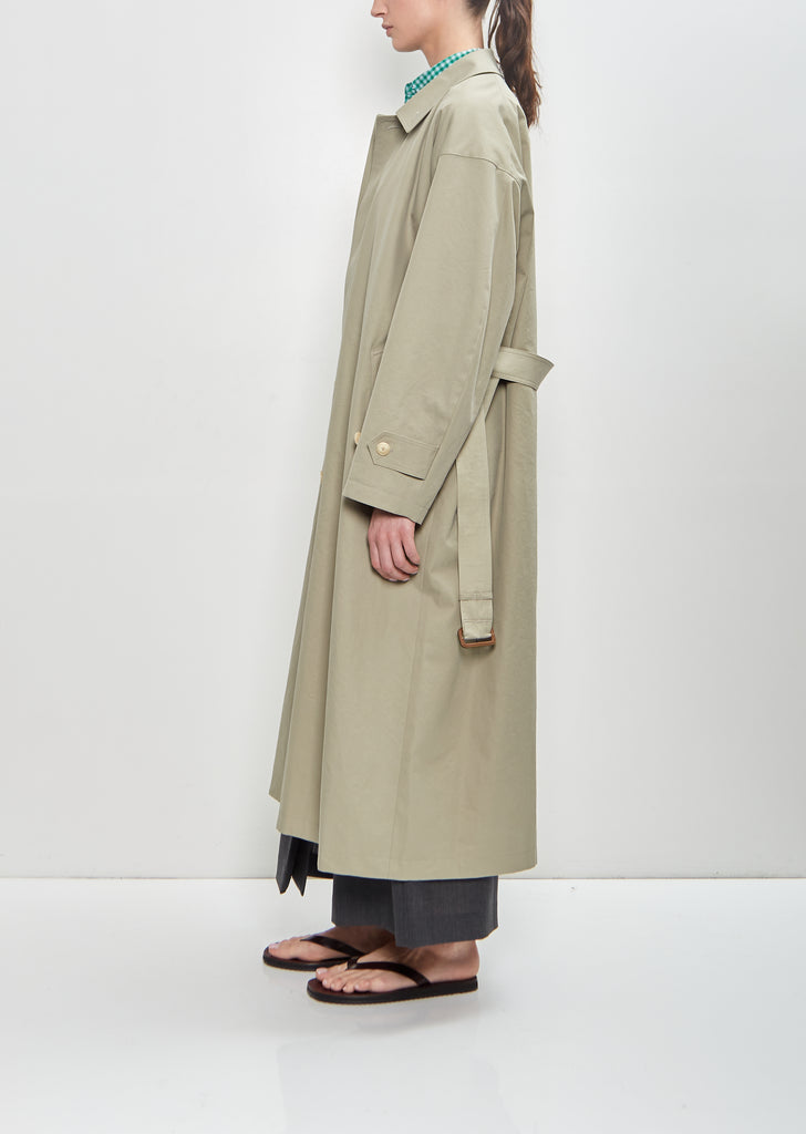 Washed Finx Gabardine Soutien Collar Coat