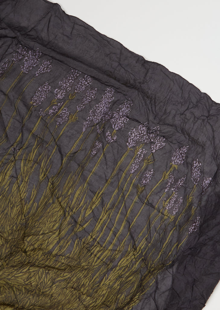 Cotton Silk Lavender Print Scarf