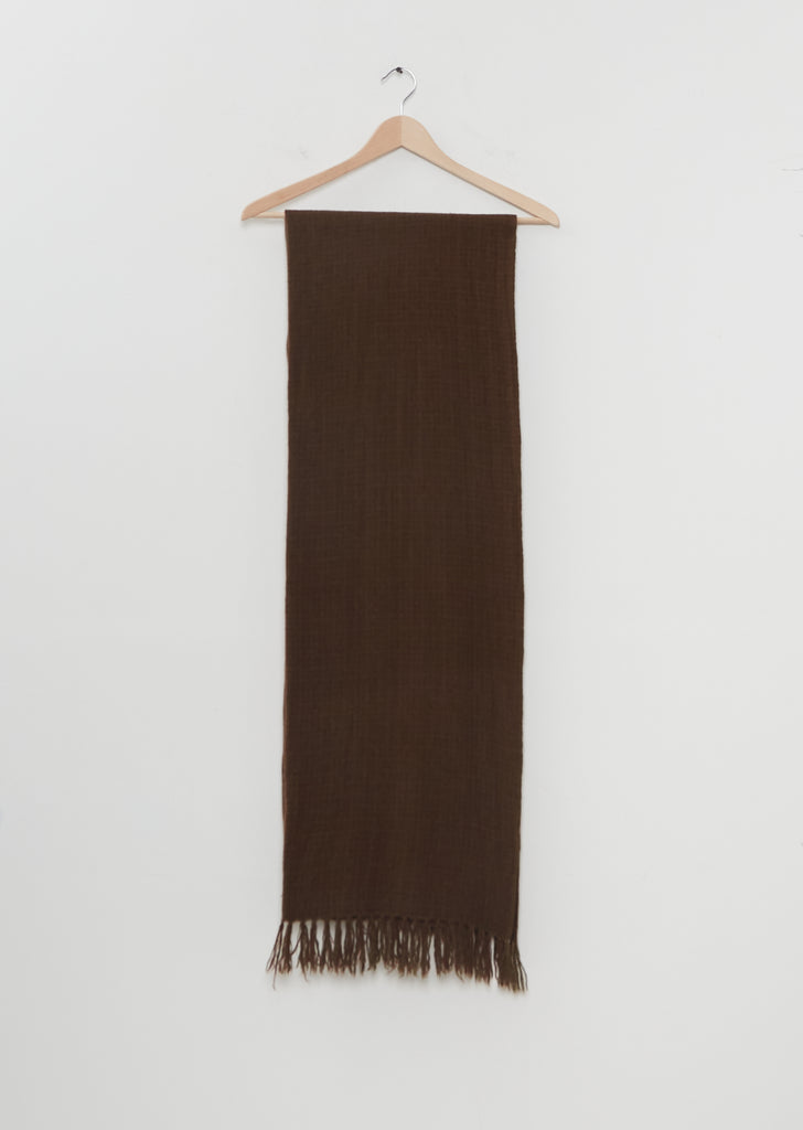 Cashmere Yark Dyed Check Scarf — Brown