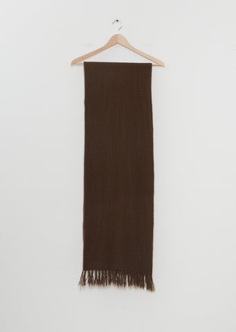 Cashmere Yark Dyed Check Scarf — Brown