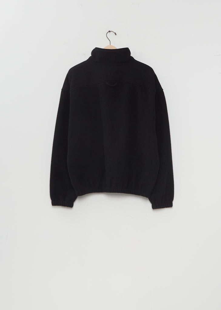Wool Fleece Polar Pullover — Black