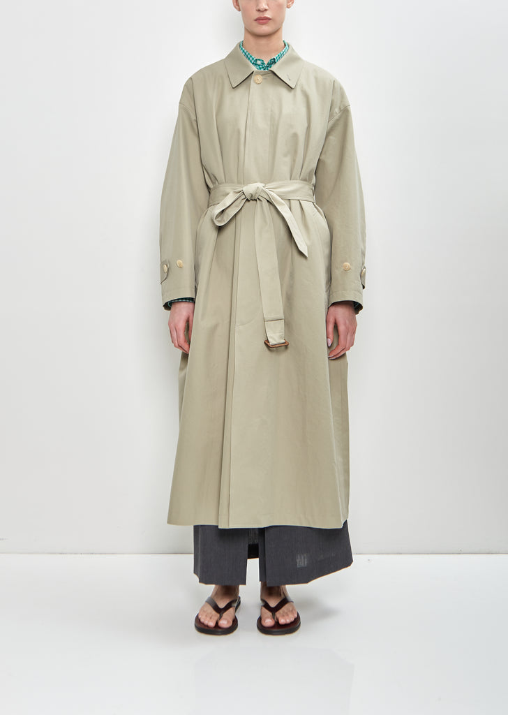 Washed Finx Gabardine Soutien Collar Coat