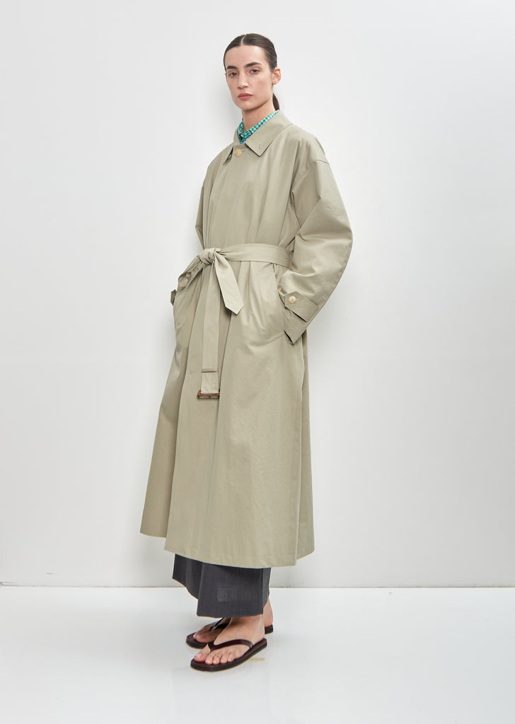 Washed Finx Gabardine Soutien Collar Coat