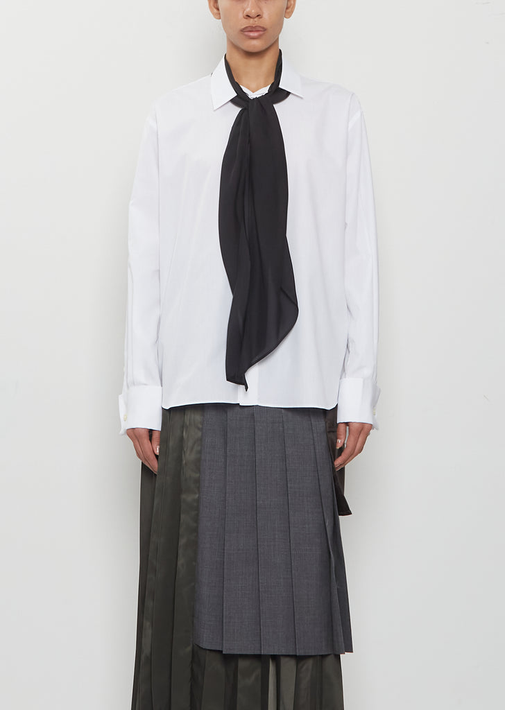 Poplin Shirt with Satin Tie