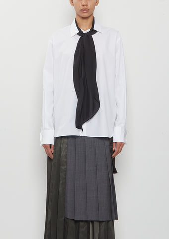 Poplin Shirt with Satin Tie