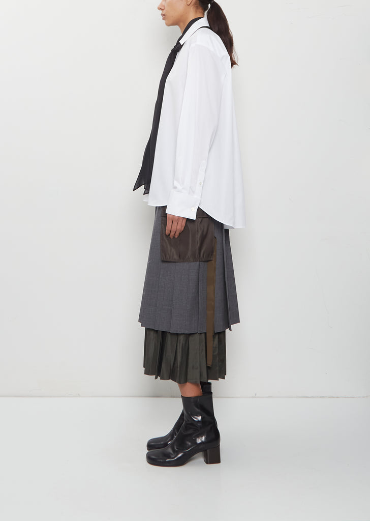 Poplin Shirt with Satin Tie