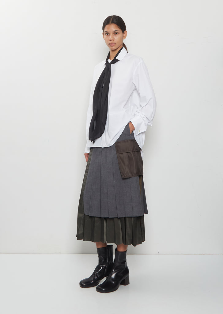 Poplin Shirt with Satin Tie