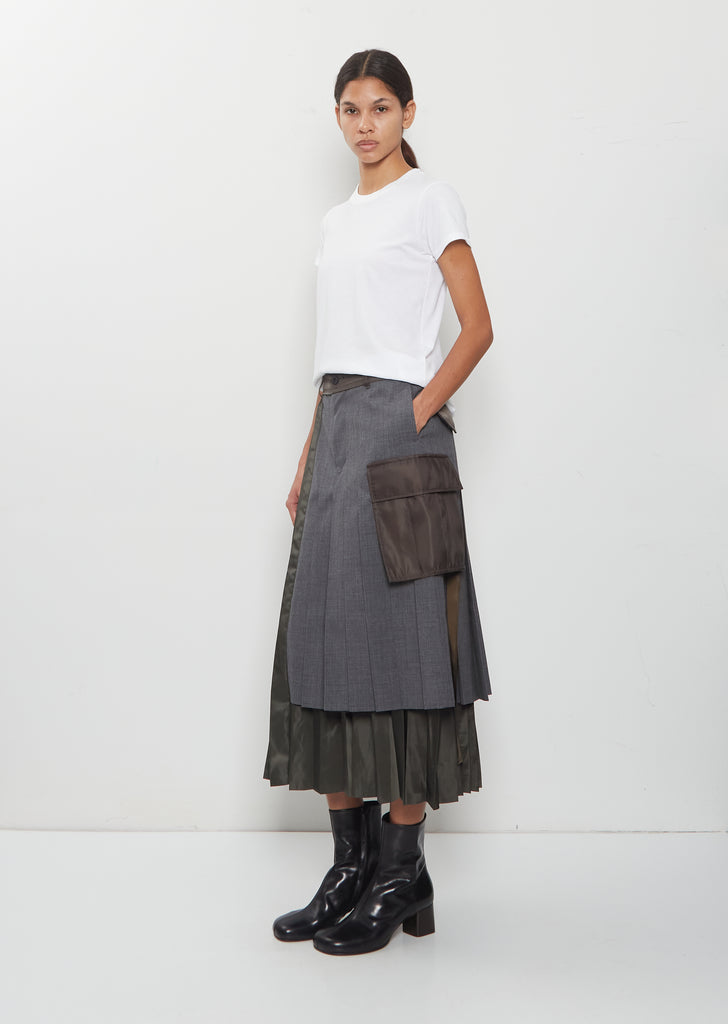 Suiting x Nylon Twill Skirt