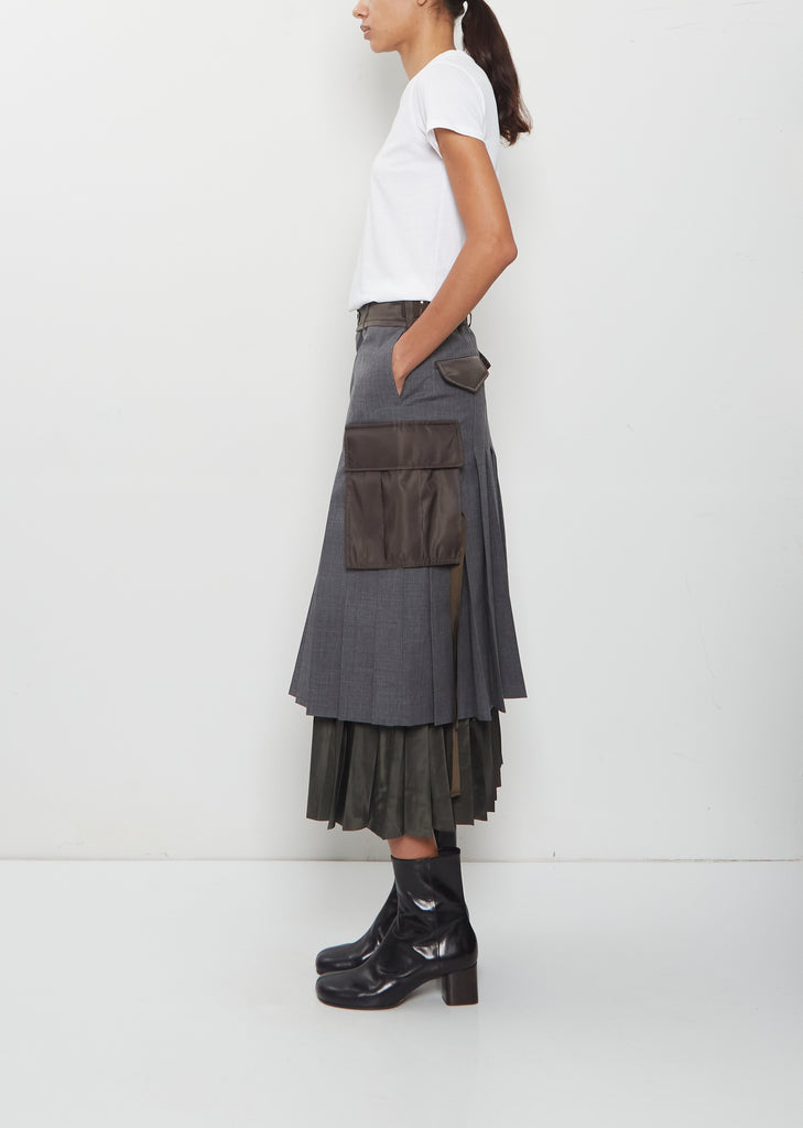 Suiting x Nylon Twill Skirt