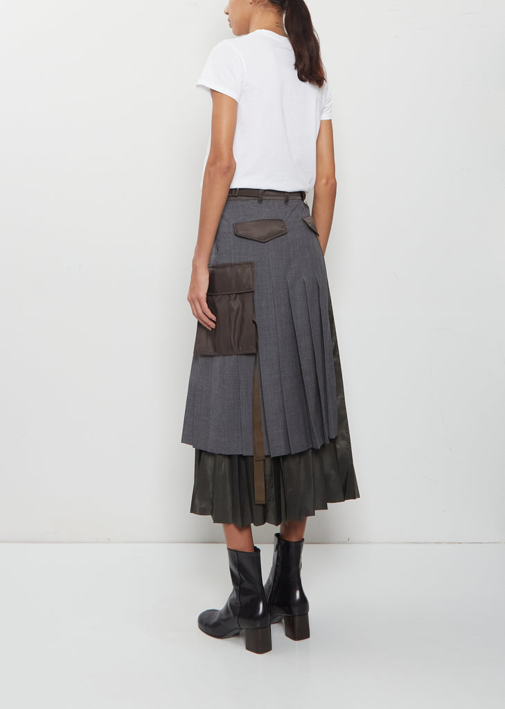 Suiting x Nylon Twill Skirt