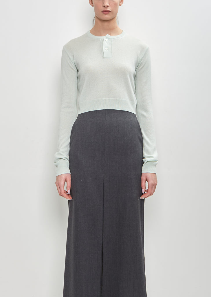 Wool Mohair Hop Sack Slit Skirt