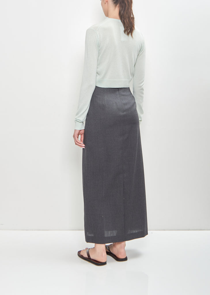 Wool Mohair Hop Sack Slit Skirt