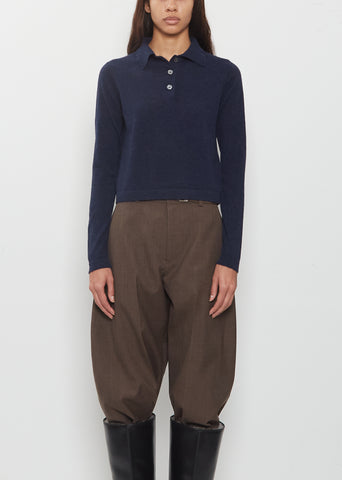 Abbie Cashmere Long Sleeve Polo Sweater
