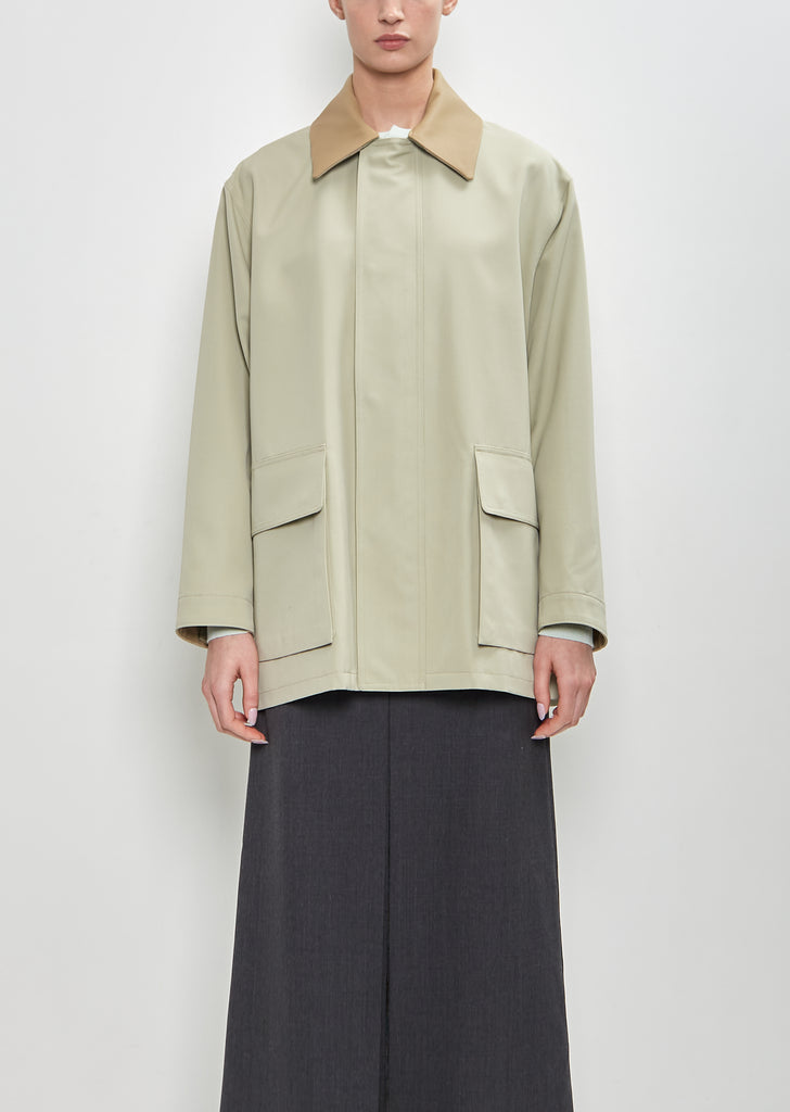 Wool Max Canvas Blouson — Pale Olive