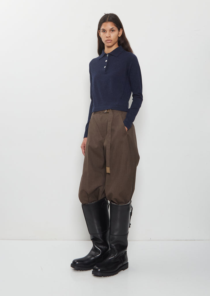 Abbie Cashmere Long Sleeve Polo Sweater