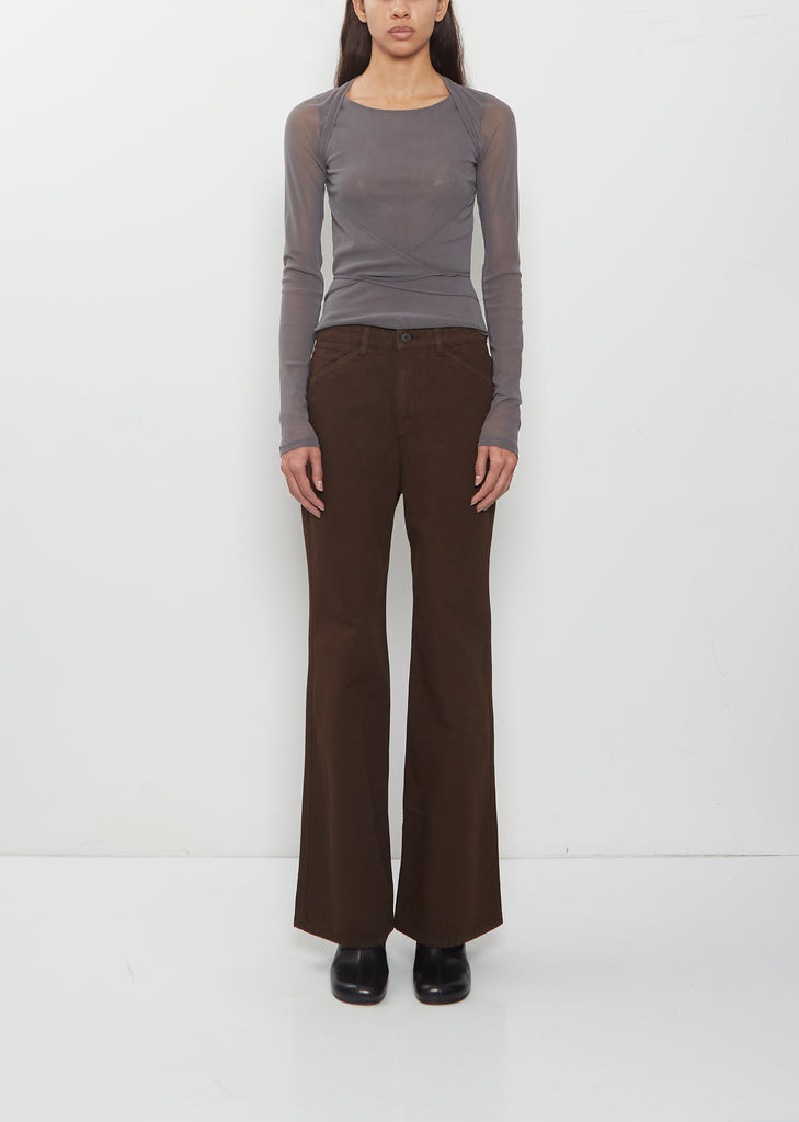 Flared 5-Pockets Cotton Pant
