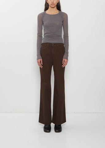 Flared 5-Pockets Cotton Pant