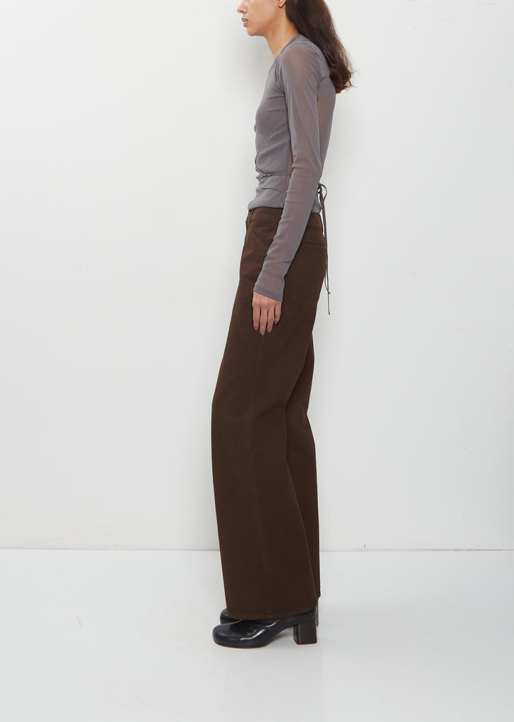 Flared 5-Pockets Cotton Pant