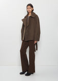 Short Wool Alpaca Wrap Coat